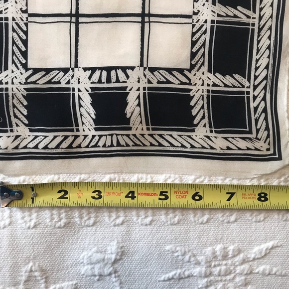 Vera Silk Black & Cream Print 52” x 10.5” Scarf - Picture 6 of 6